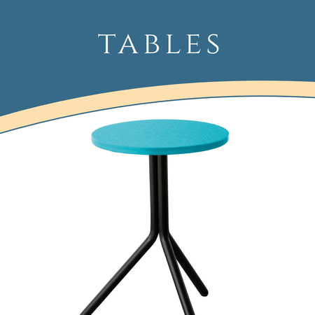Tables collection - blue outdoor side table on white background - patio furniture essentials - Patio Serenada